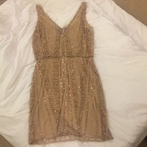 Beautiful Beaded tan dress